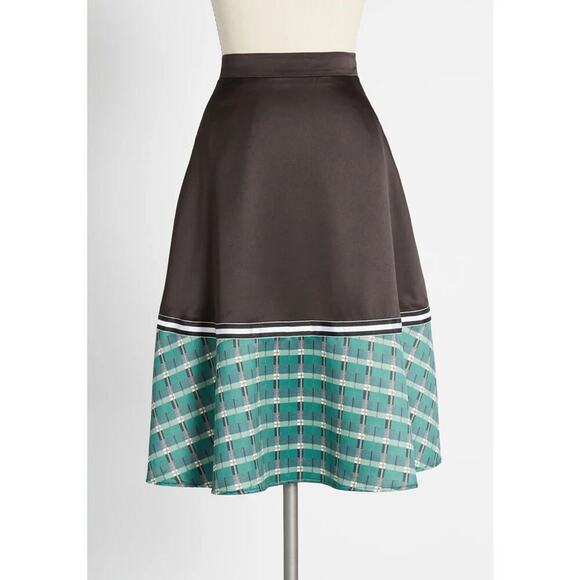 NWT ModCloth Vintage retro On the Brink of Brilliant Skirt circle mod midi XS - Picture 1 of 5
